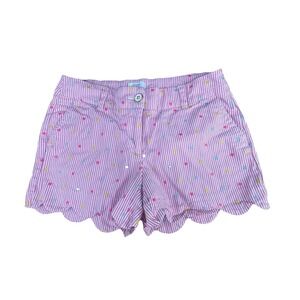 Crown‎ & Ivy Shelby Shorts Scalloped Preppy Pink White Striped Polka Dot Sz 4
